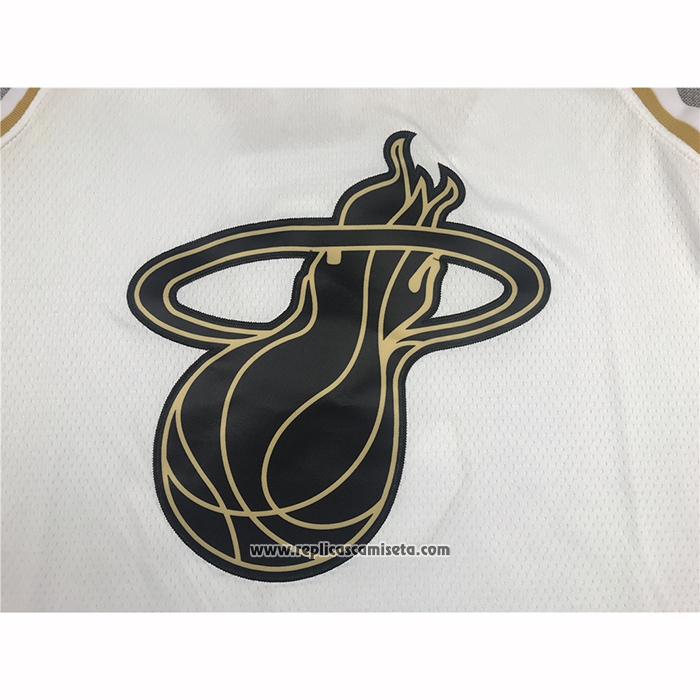 Camiseta Golden Edition Miami Heat Dwyane Wade #3 Blanco